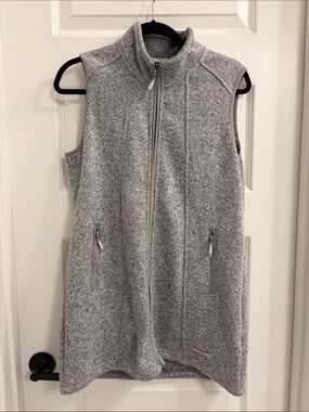 Orvis Gray Sleeveless Zip-Up Wool Long Vest